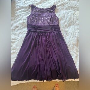 Elegant Purple Lace Dress